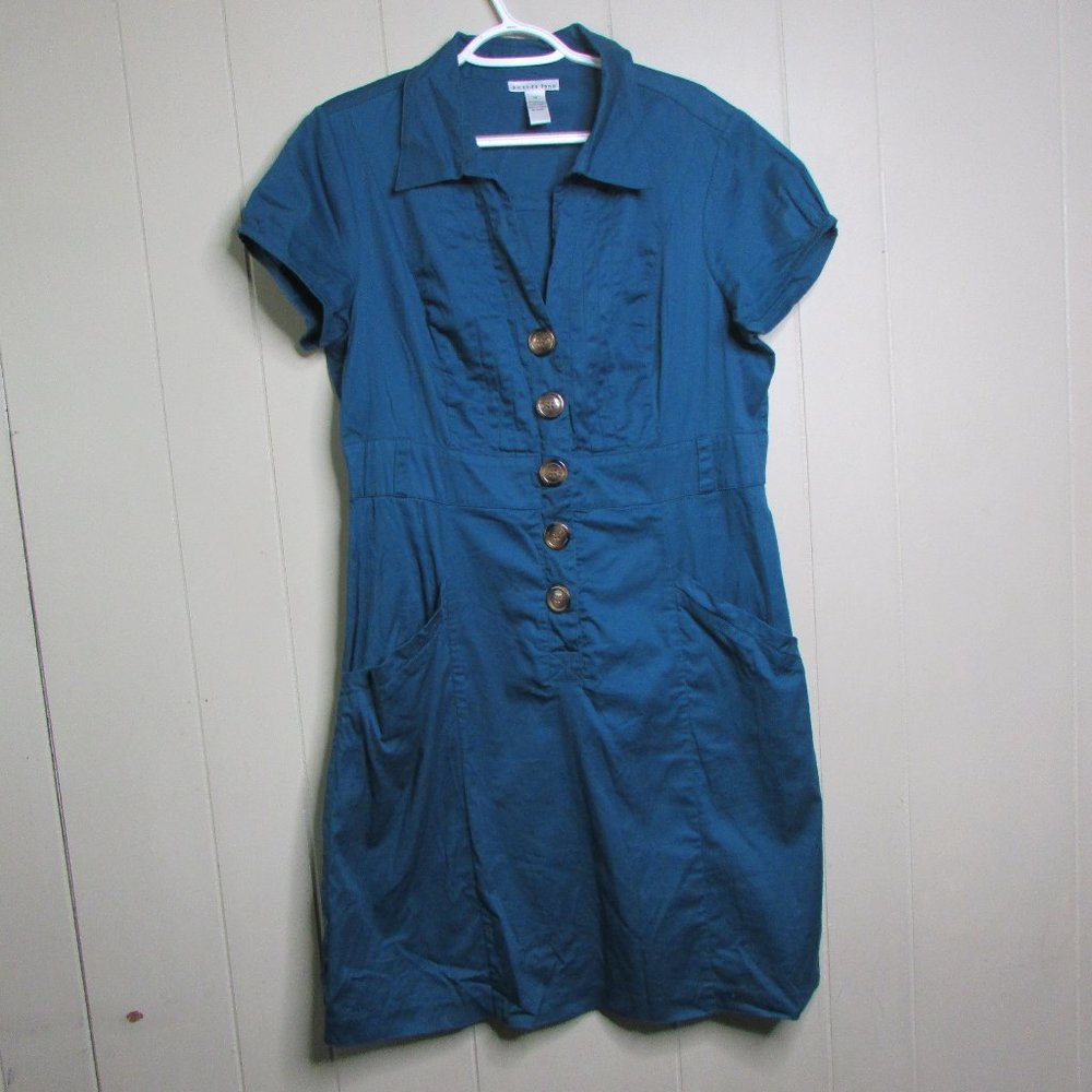 Amanda Lane Dress 16 Short Sleeve Turquoise Blue Green